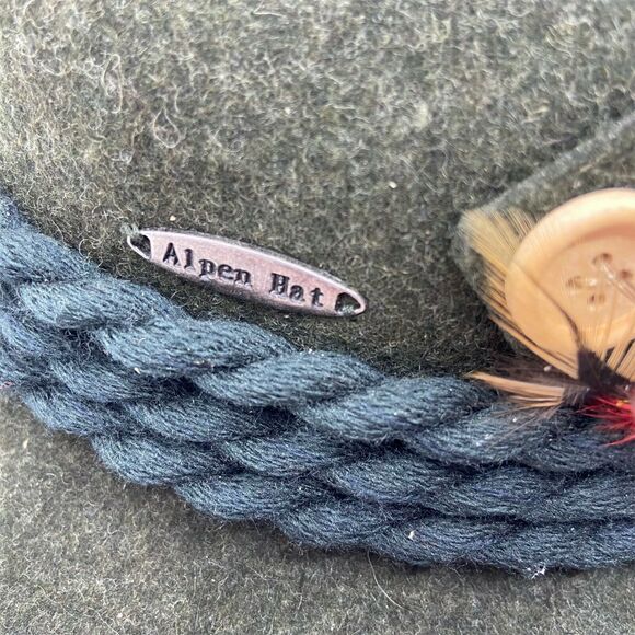 Oktoberfest Fedora Hat German Headwear Unisex Alpen Green Wool Trachten Size 7 - Picture 6 of 14